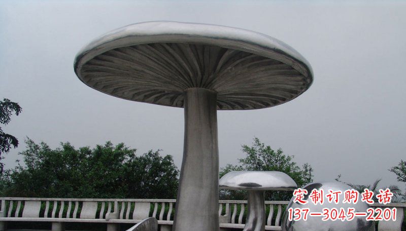 郴州不锈钢仿真蘑菇凉亭雕塑