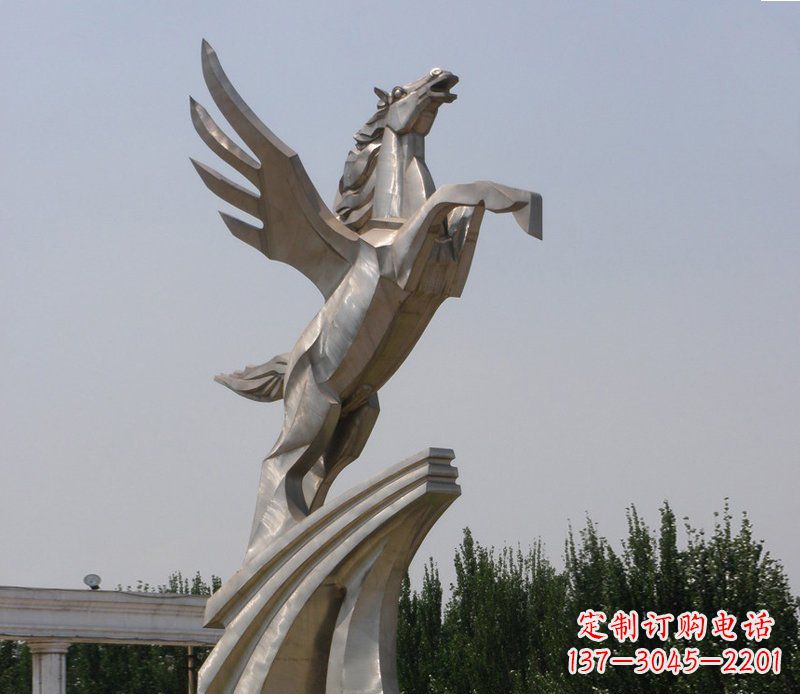 郴州不锈钢飞马精美雕塑点缀公园