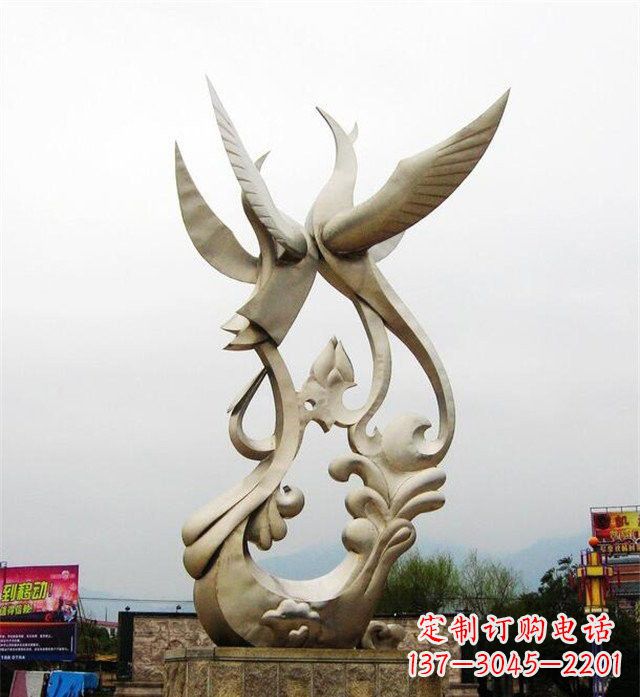 郴州不锈钢凤凰雕塑传承古代美学