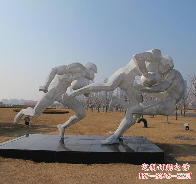 郴州不锈钢橄榄球雕塑传承精神的象征