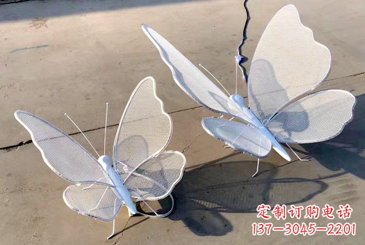 郴州不锈钢钢丝网格蝴蝶雕塑——灯光下的灵动之美