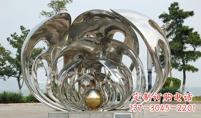 郴州不锈钢贝壳珍珠雕塑艺术的融合