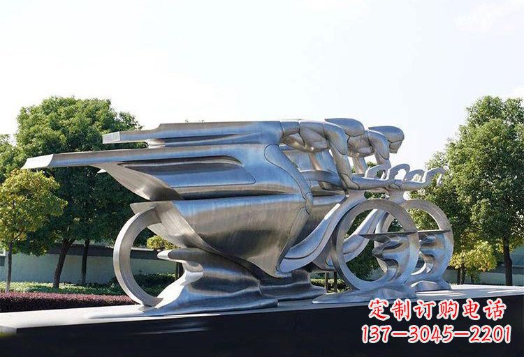 郴州不锈钢自行车雕塑——精美绝伦