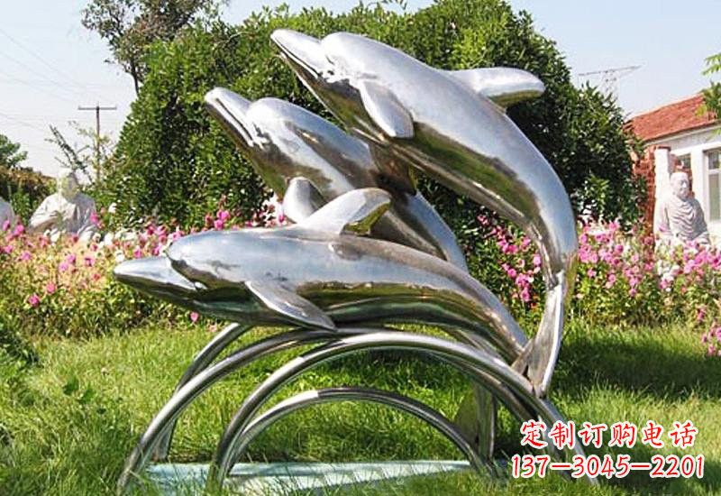 郴州不锈钢海豚雕塑——点亮公园的精灵