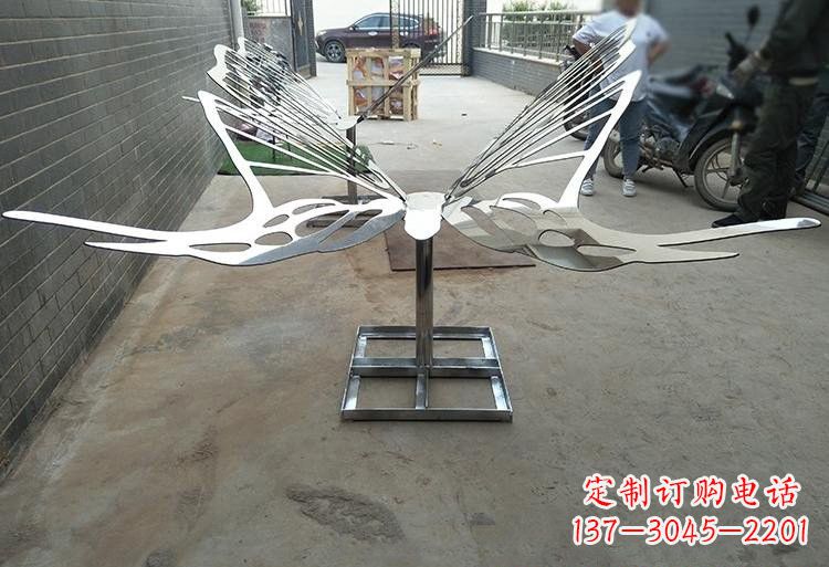 郴州非凡之美不锈钢公园的蝴蝶雕塑