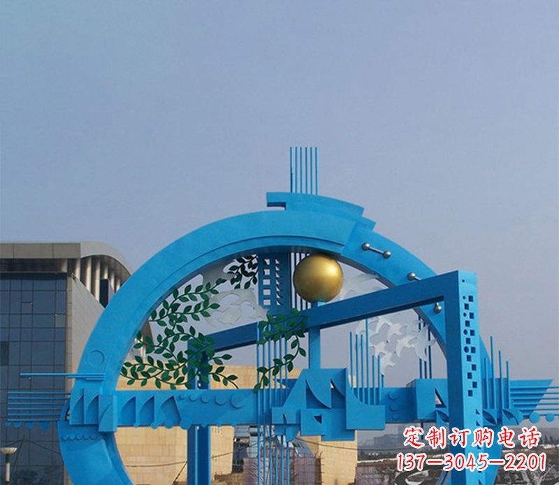 郴州不锈钢拱桥雕塑美丽的艺术品