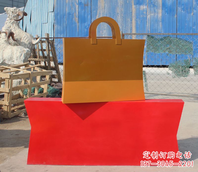 郴州精美不锈钢购物袋雕塑