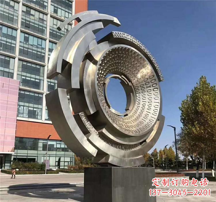 郴州不锈钢齿轮雕塑流动的美丽