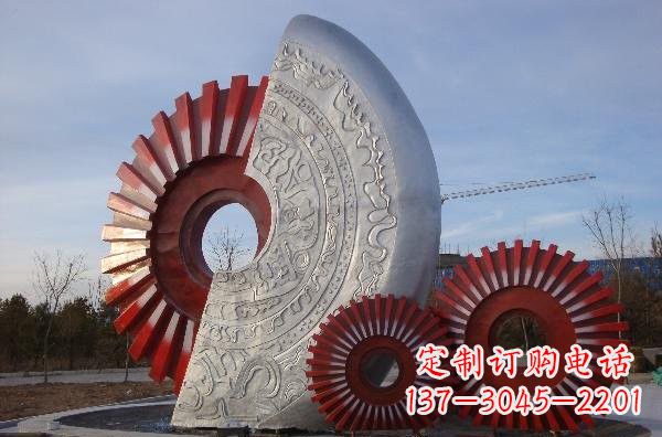 郴州不锈钢齿轮雕塑精致而精美