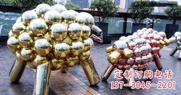 郴州不锈钢动物雕塑肖恩的小羊