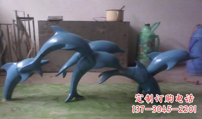 郴州不锈钢海豚雕塑精致的艺术品