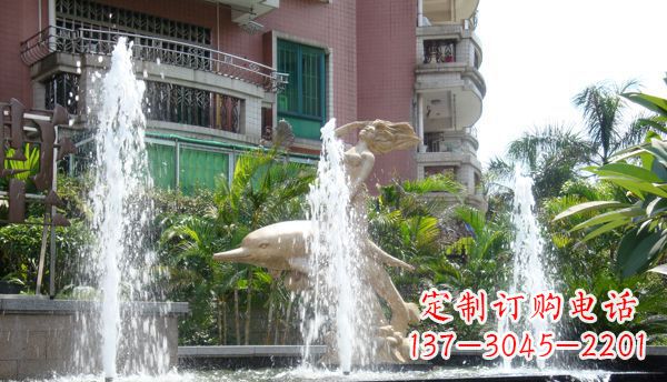 郴州不锈钢海豚喷泉雕塑精美的海洋艺术