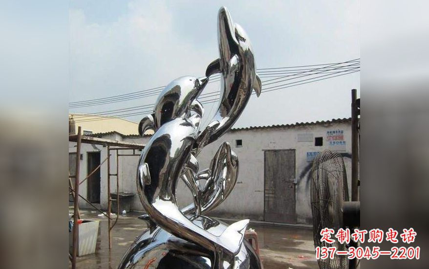 郴州海豚之美——不锈钢海豚雕塑