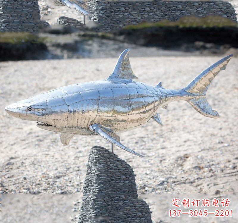 郴州不锈钢海洋公园鲨鱼雕塑