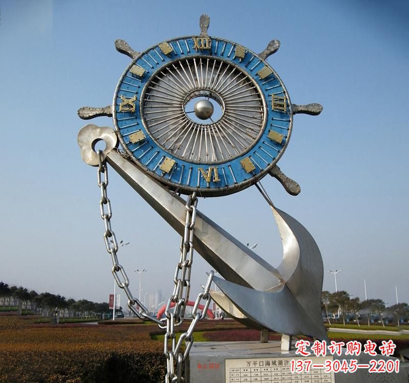 郴州不锈钢海洋船舵雕塑海洋之美的象征