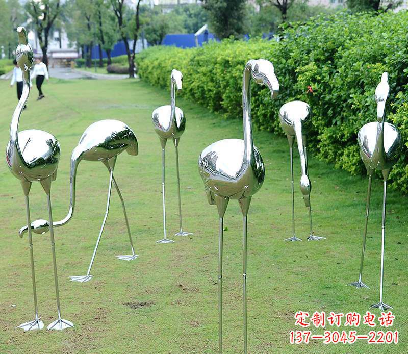 郴州不锈钢火烈鸟雕塑美丽的艺术杰作