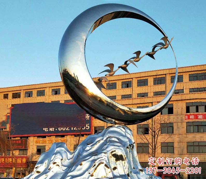 郴州雁雕塑不锈钢的艺术精灵
