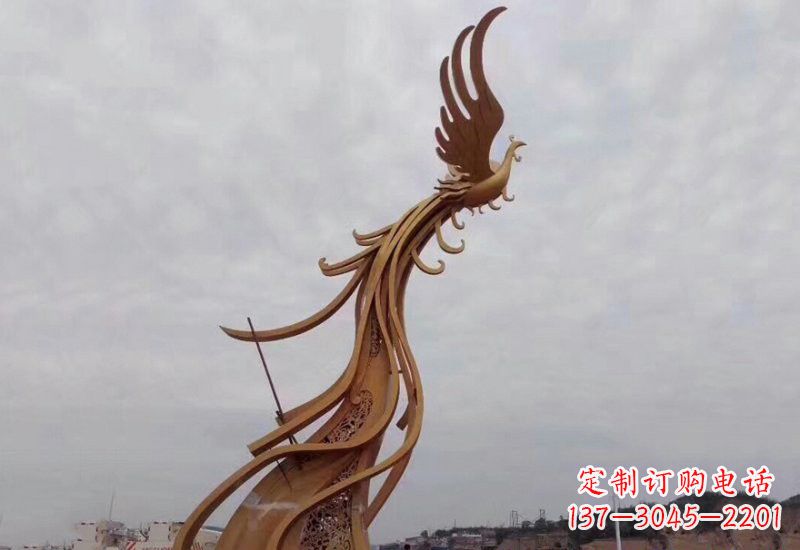 郴州不锈钢凤凰雕塑精致美观