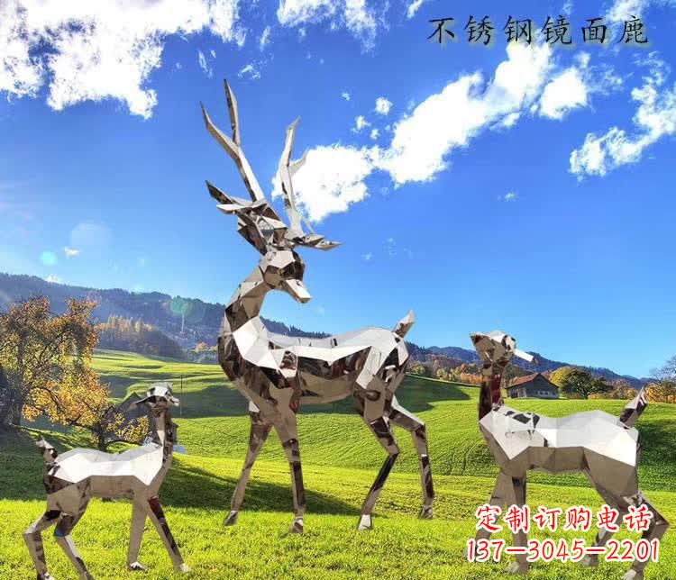 郴州不锈钢鹿精美的动物雕塑
