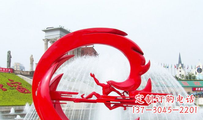 郴州夸父的传奇不锈钢雕塑