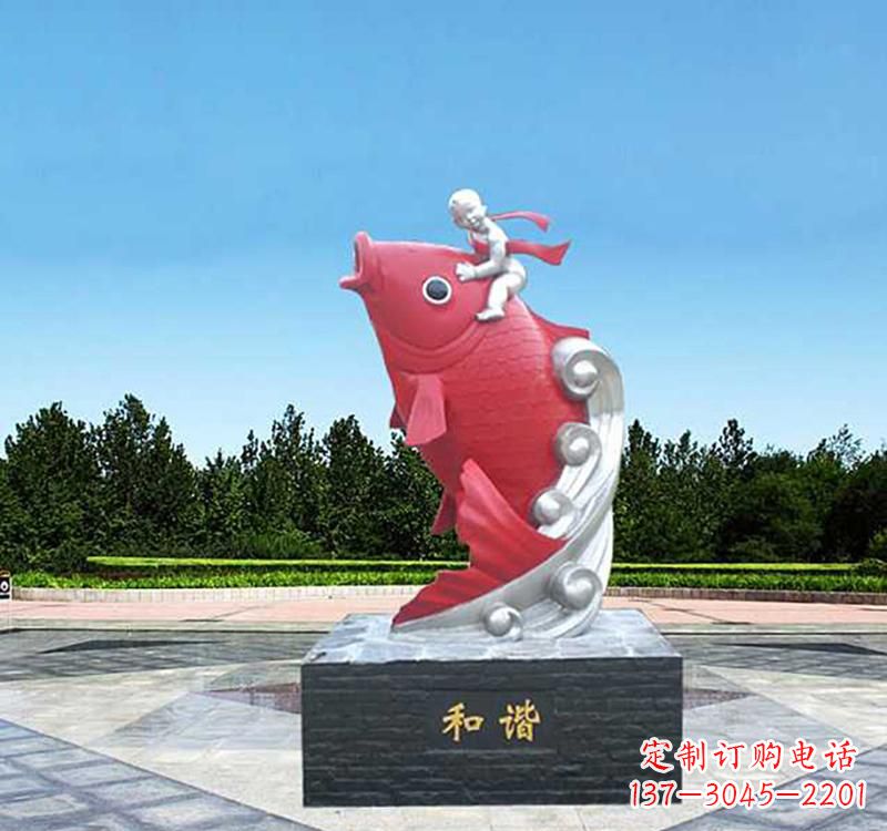 郴州不锈钢鲤鱼雕塑精美绝伦