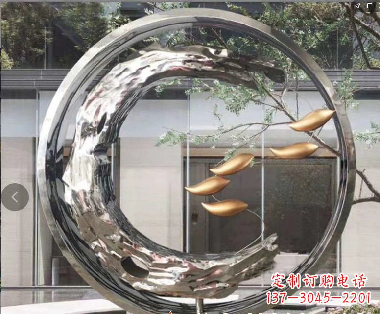 郴州不锈钢鲤鱼跃龙门——一座精美的雕塑