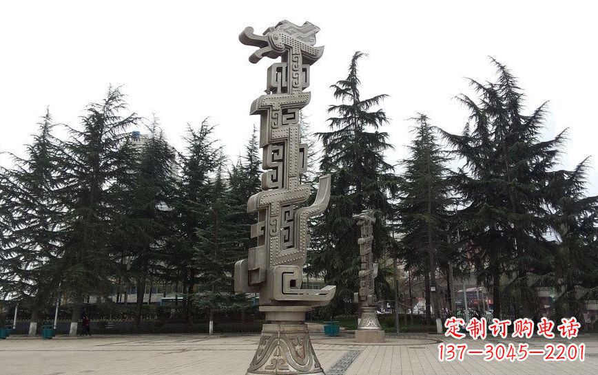 郴州不锈钢龙柱雕塑引领公共景观