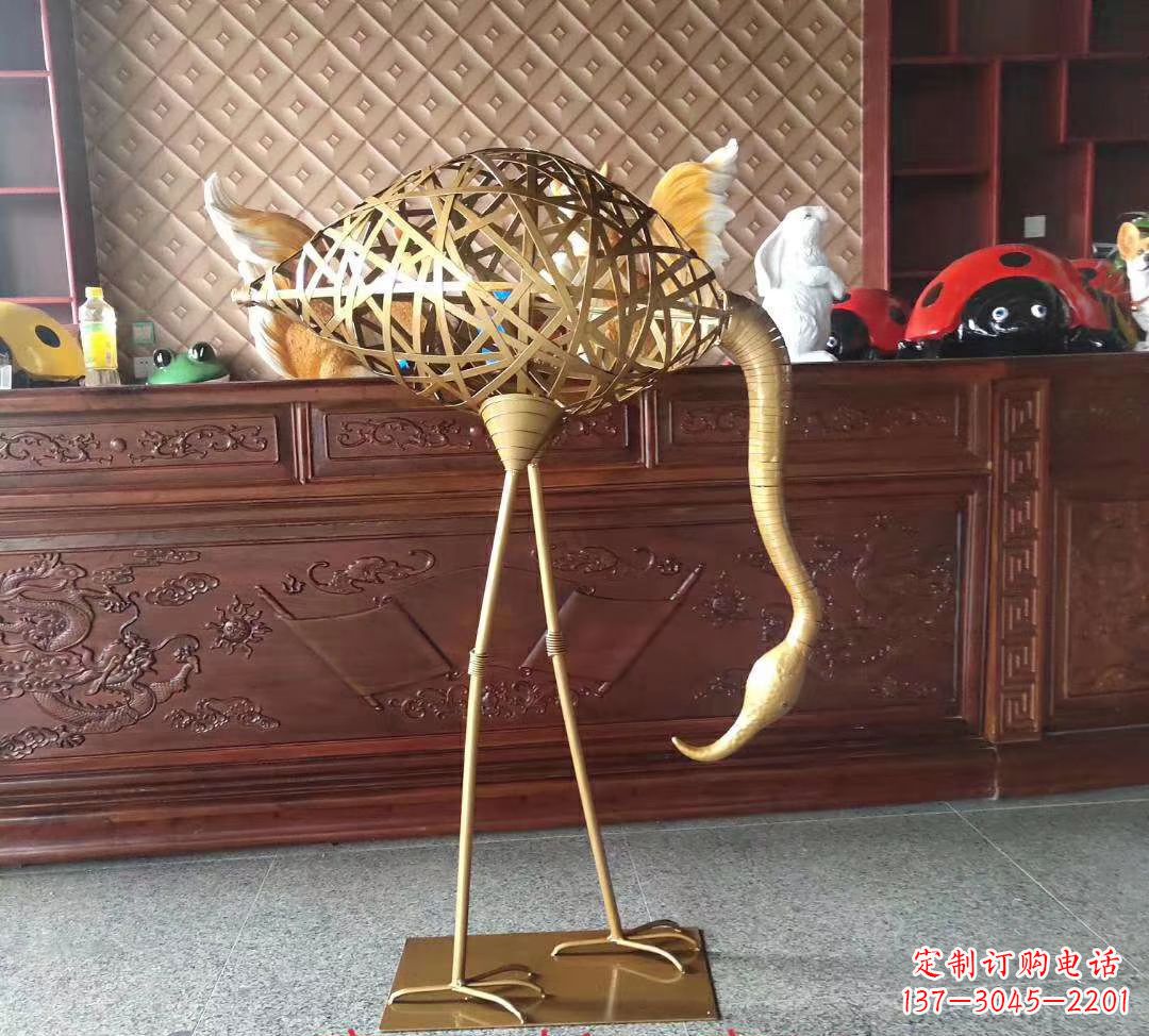 郴州不锈钢丹顶鹤雕塑精美外形,传承中华文化