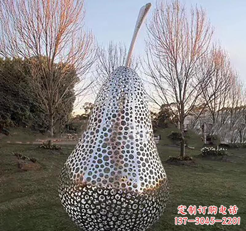 郴州不锈钢镂空水果雕塑精美绝伦