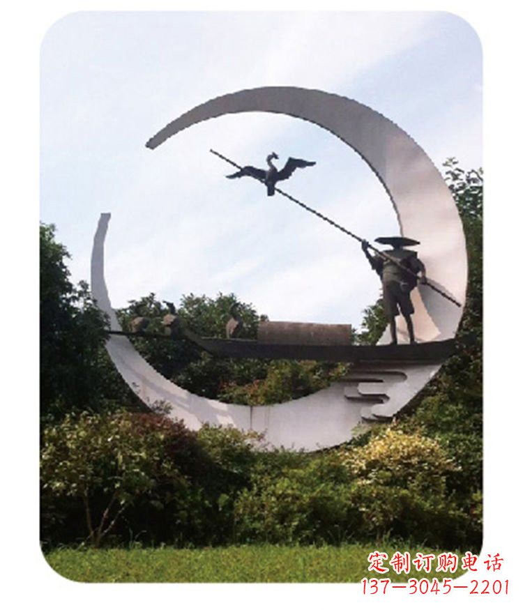 郴州不锈钢鸬鹚雕塑