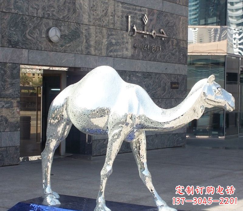 郴州不锈钢骆驼雕塑精美外形折射古朴美感