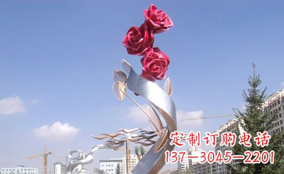 郴州不锈钢玫瑰雕塑精致的艺术之美