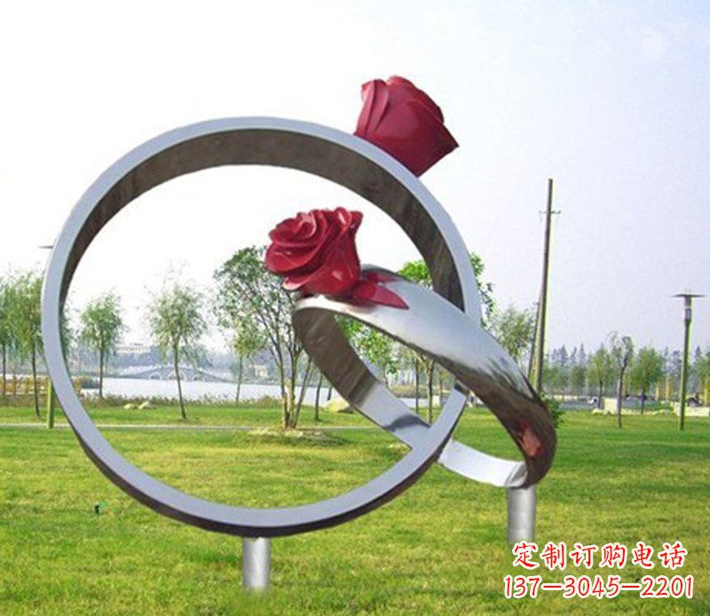 郴州不锈钢玫瑰戒指雕塑