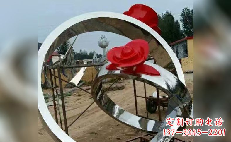 郴州不锈钢玫瑰花戒指雕塑