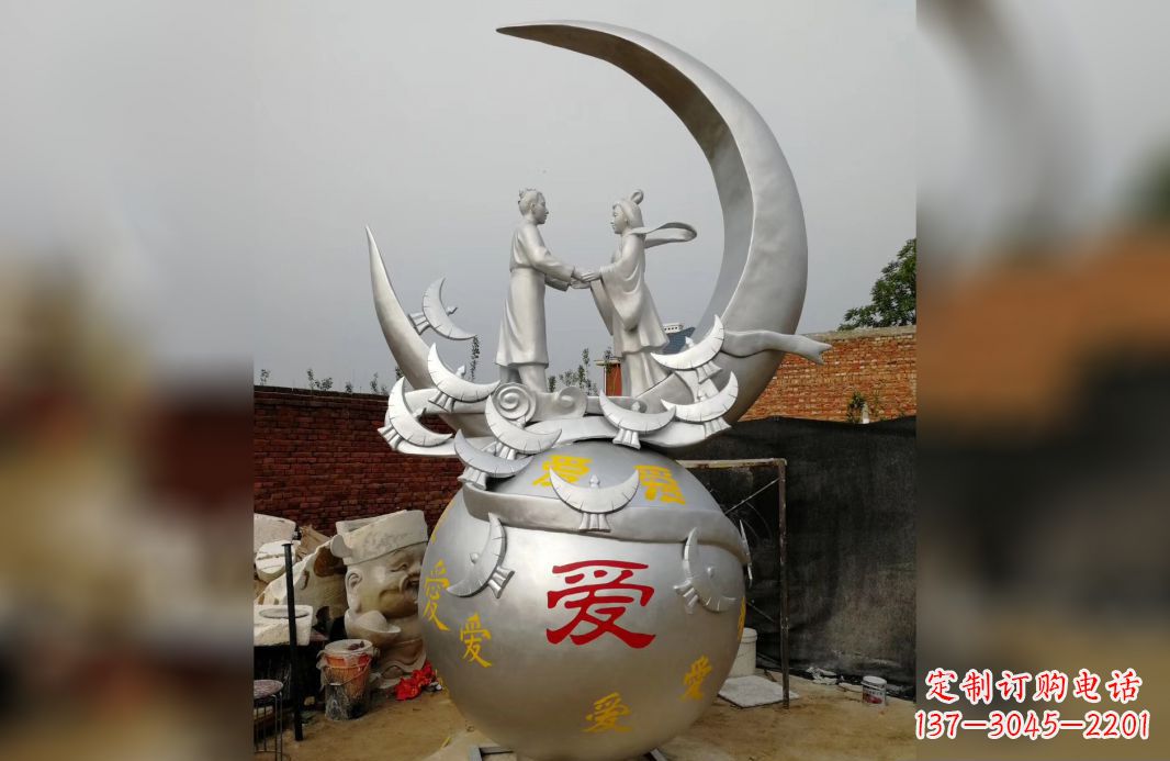 郴州不锈钢牛郎织女雕塑爱情永存