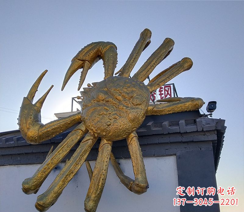 郴州不锈钢螃蟹雕塑精美而又经久不衰