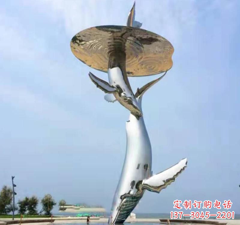 郴州不锈钢海豚雕塑精美的艺术品