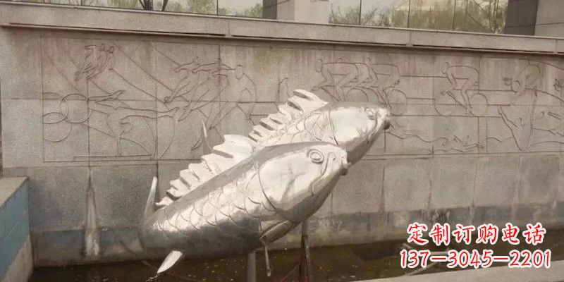 郴州不锈钢鲤鱼雕塑精美的艺术品