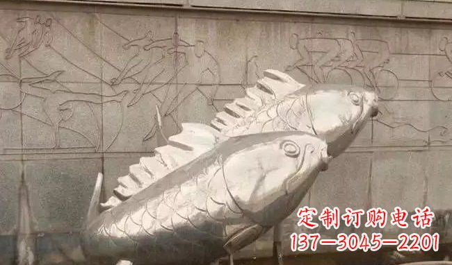 郴州不锈钢喷泉鱼雕塑美丽装点城市