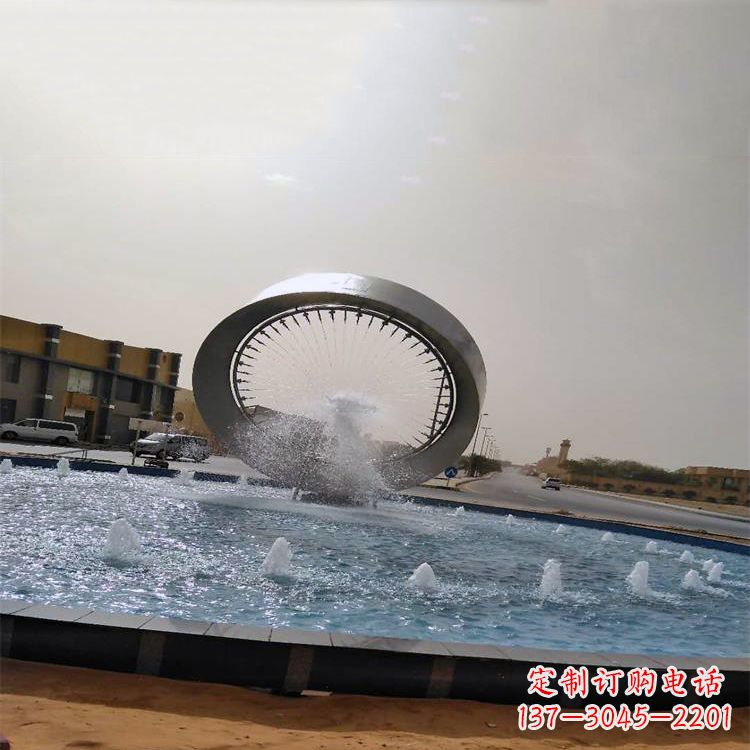 郴州精美不锈钢喷泉雕塑，增添环形绿景魅力