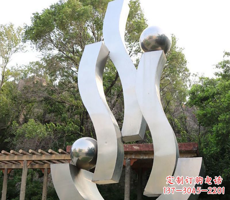郴州景观雕塑现代不锈钢飘带