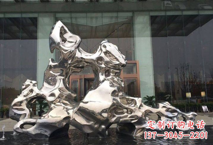 郴州精美太湖石雕塑,不锈钢企业的杰作