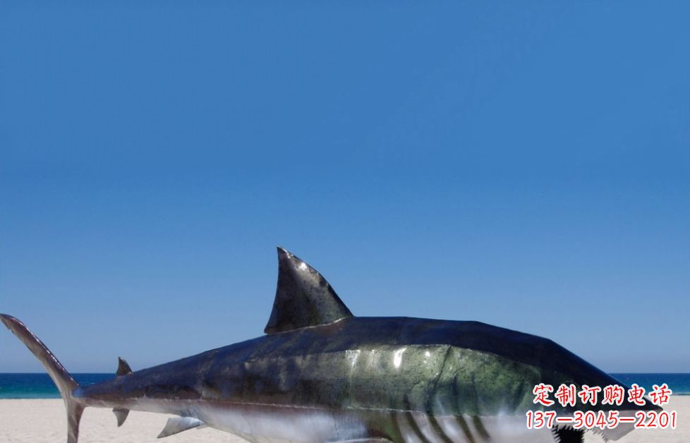 郴州海洋生物之美——不锈钢鲨鱼雕塑
