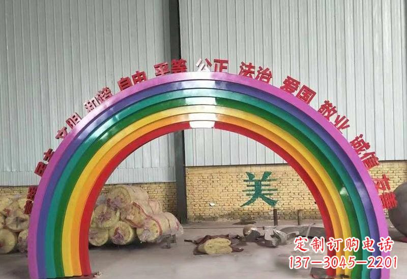 郴州表达不锈钢社会主义核心价值观的彩虹拱门雕塑