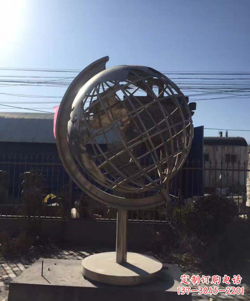 郴州不锈钢地球仪雕塑精美装饰室内空间