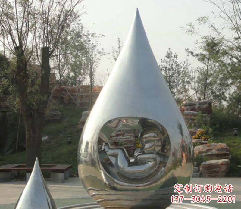 郴州不锈钢水滴雕塑精致简约的艺术之美