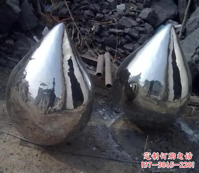 郴州不锈钢水滴雕塑美丽绽放