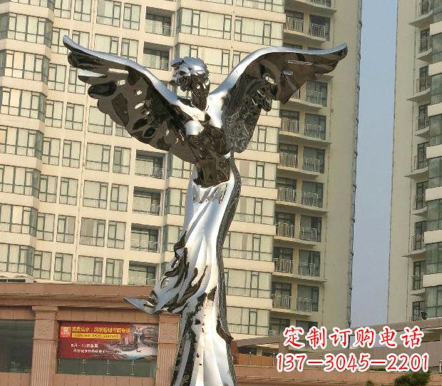 郴州不锈钢天使雕塑传递温暖的祝福