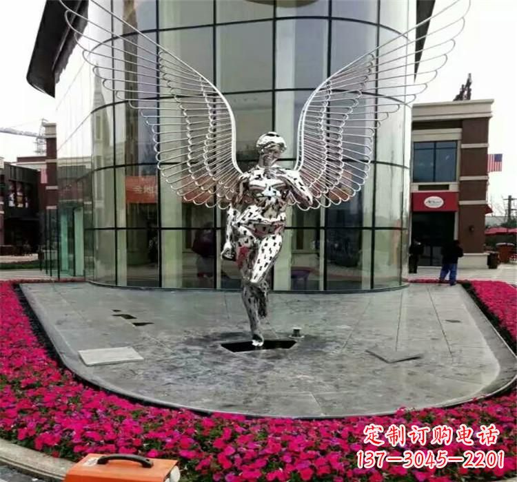 郴州不锈钢天使雕塑传递着爱的美丽