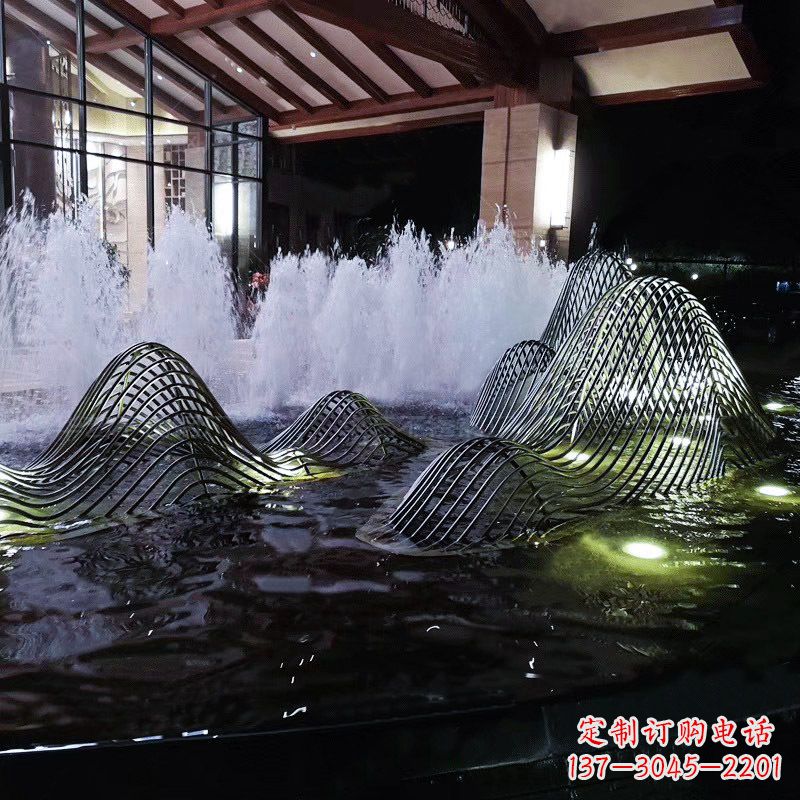 郴州不锈钢铁艺水景假山精美雕塑艺术